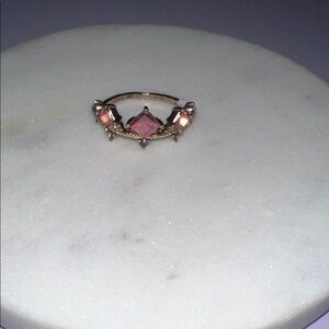 Free People Pink and Gold Gemstone Ring